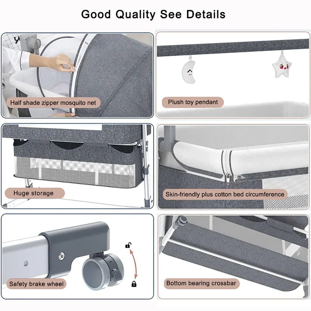 DreamRest Smart Bassinet - Electric Auto-Rocking Bedside Sleeper