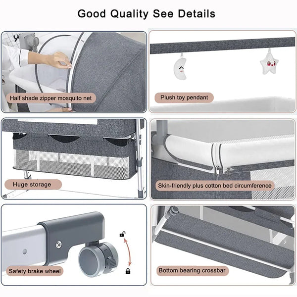 DreamRest Smart Bassinet - Electric Auto-Rocking Bedside Sleeper