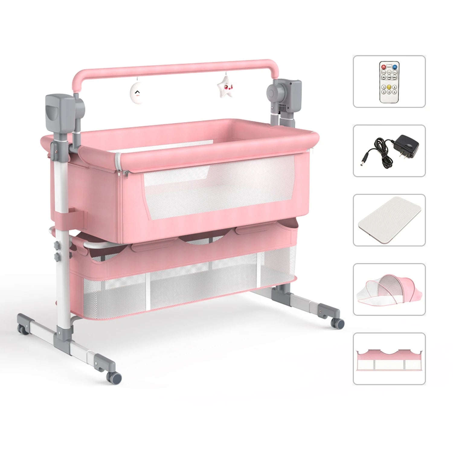 DreamRest Smart Bassinet - Electric Auto-Rocking Bedside Sleeper