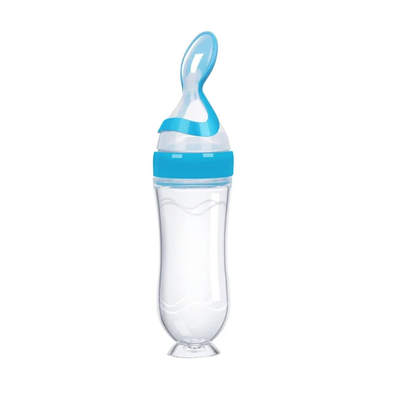 Safe Silicone Baby Feeding Bottle with Spoon
