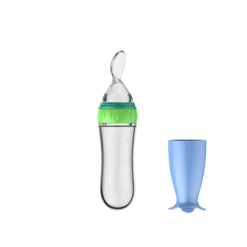 Safe Silicone Baby Feeding Bottle with Spoon