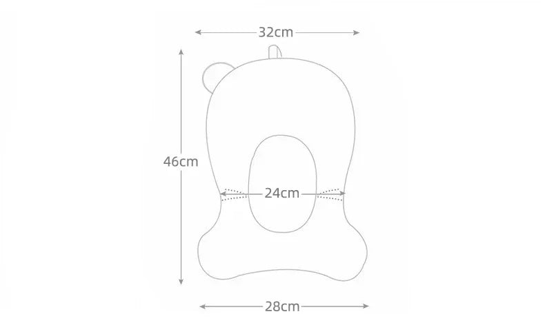 Newborn Bathtub Pillow - Soft Anti-Slip Baby Bath Support Cushion