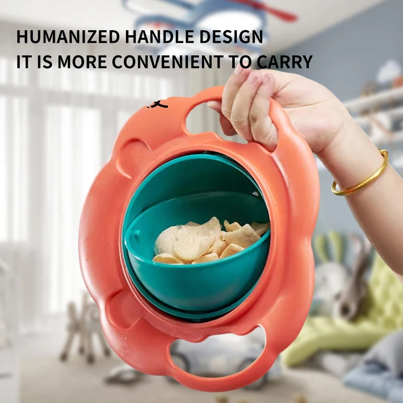 360° Rotating Gyro Bowl for Kids - Spill Proof
