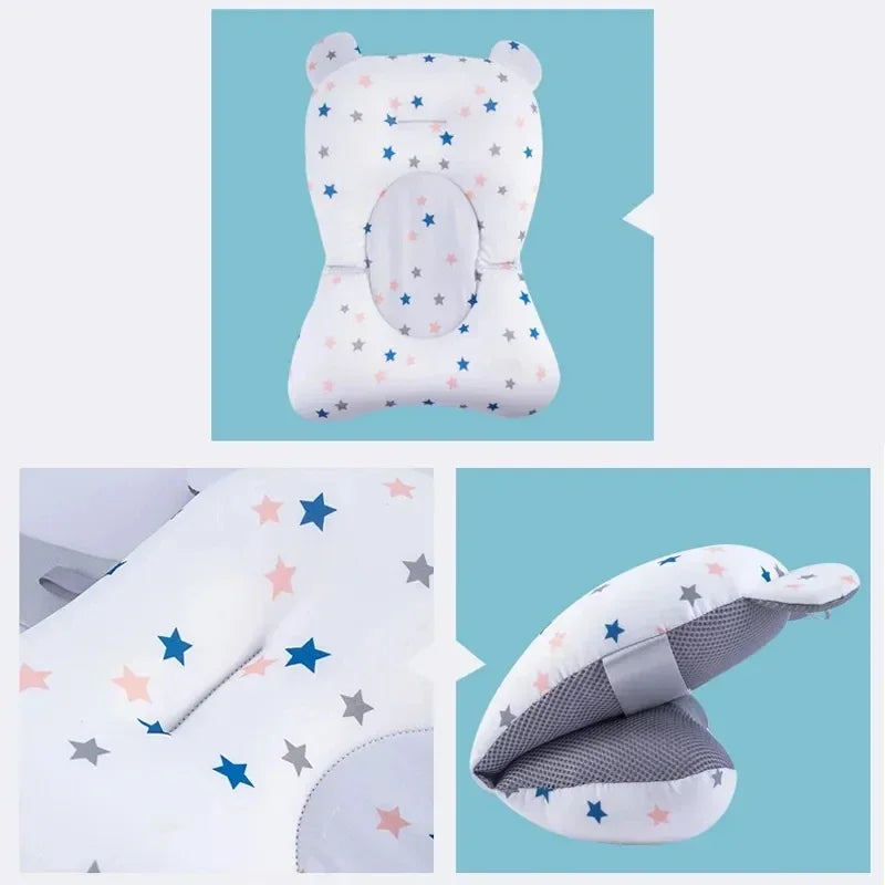 Newborn Bathtub Pillow - Soft Anti-Slip Baby Bath Support Cushion