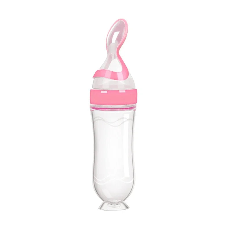 Safe Silicone Baby Feeding Bottle with Spoon