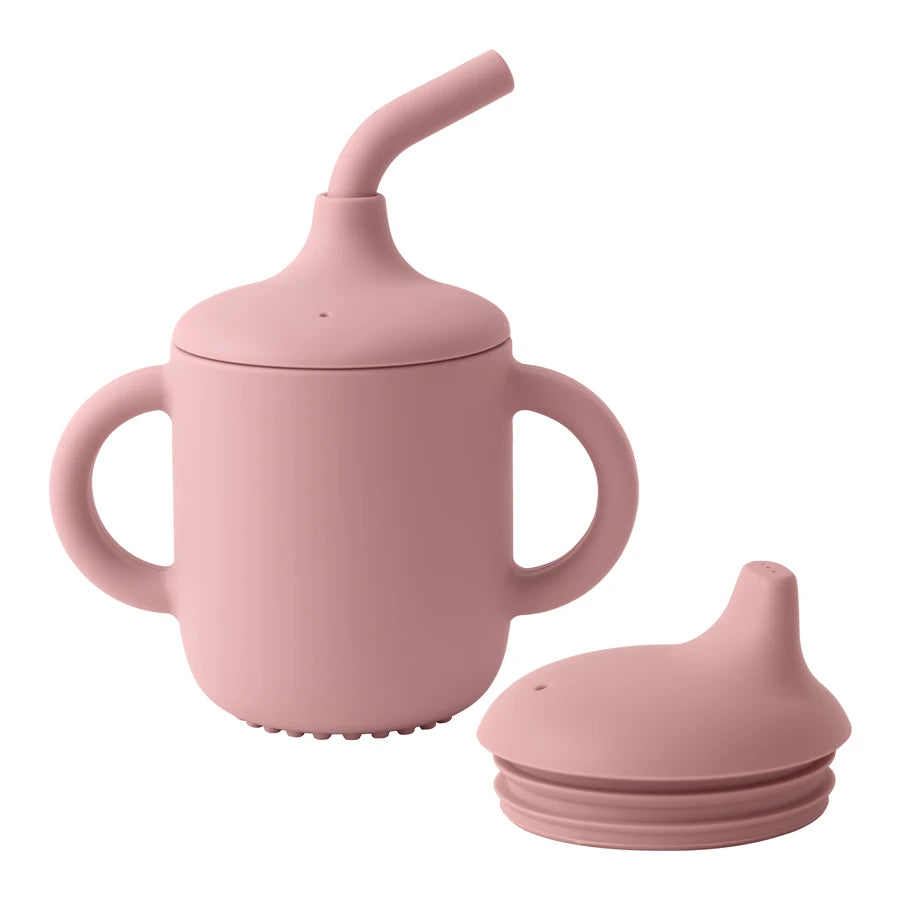 Silicone Sippy Cup + Straw Training Cup