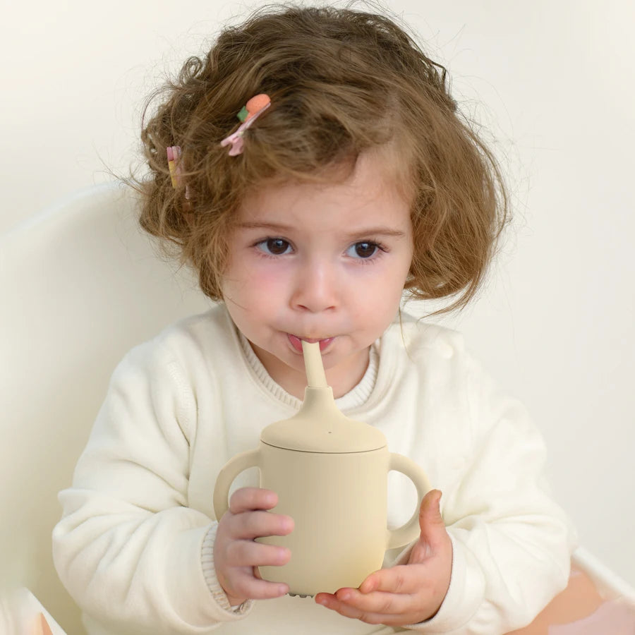 Silicone Sippy Cup + Straw Training Cup