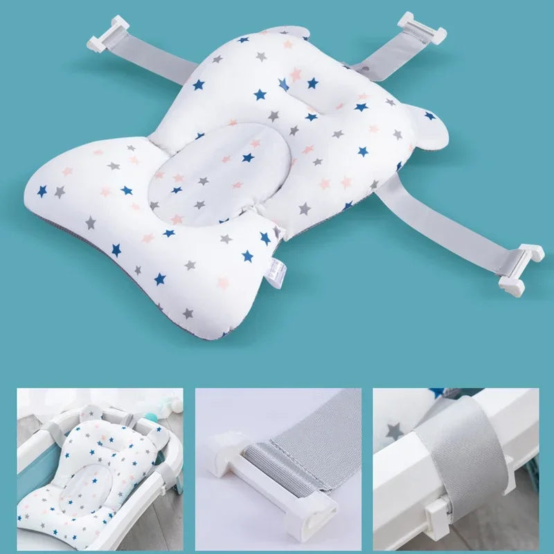 Newborn Bathtub Pillow - Soft Anti-Slip Baby Bath Support Cushion