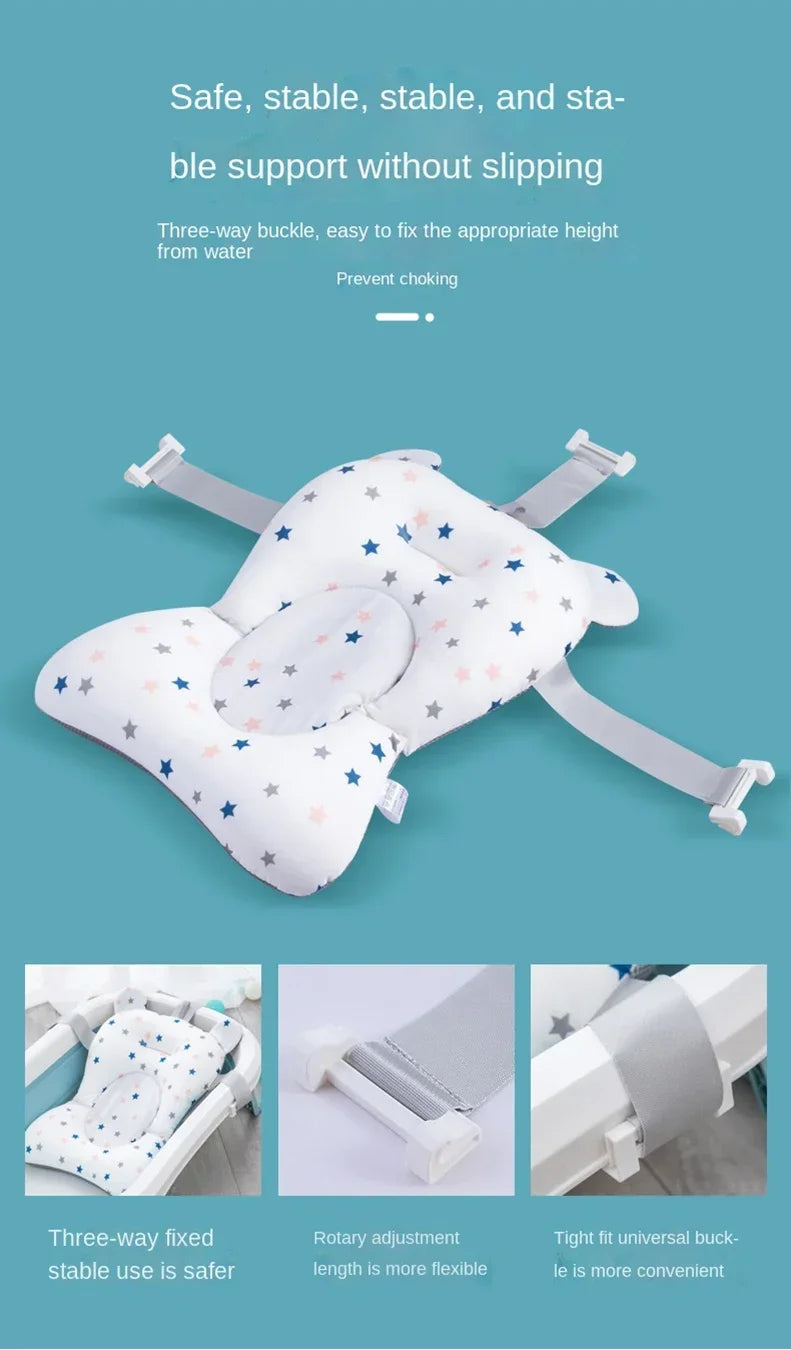 Newborn Bathtub Pillow - Soft Anti-Slip Baby Bath Support Cushion
