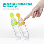 Safe Silicone Baby Feeding Bottle with Spoon