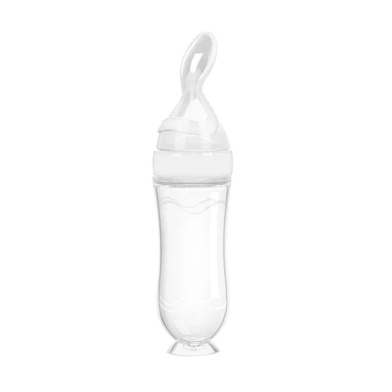 Safe Silicone Baby Feeding Bottle with Spoon