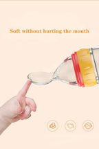 Safe Silicone Baby Feeding Bottle with Spoon