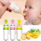 Safe Silicone Baby Feeding Bottle with Spoon