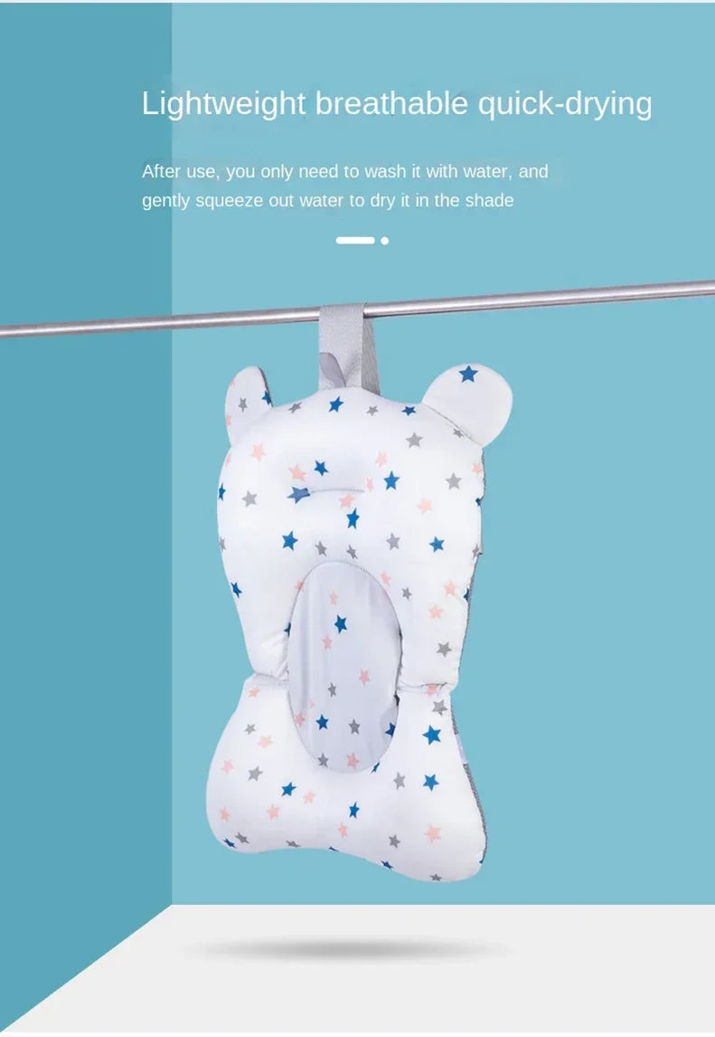 Newborn Bathtub Pillow - Soft Anti-Slip Baby Bath Support Cushion