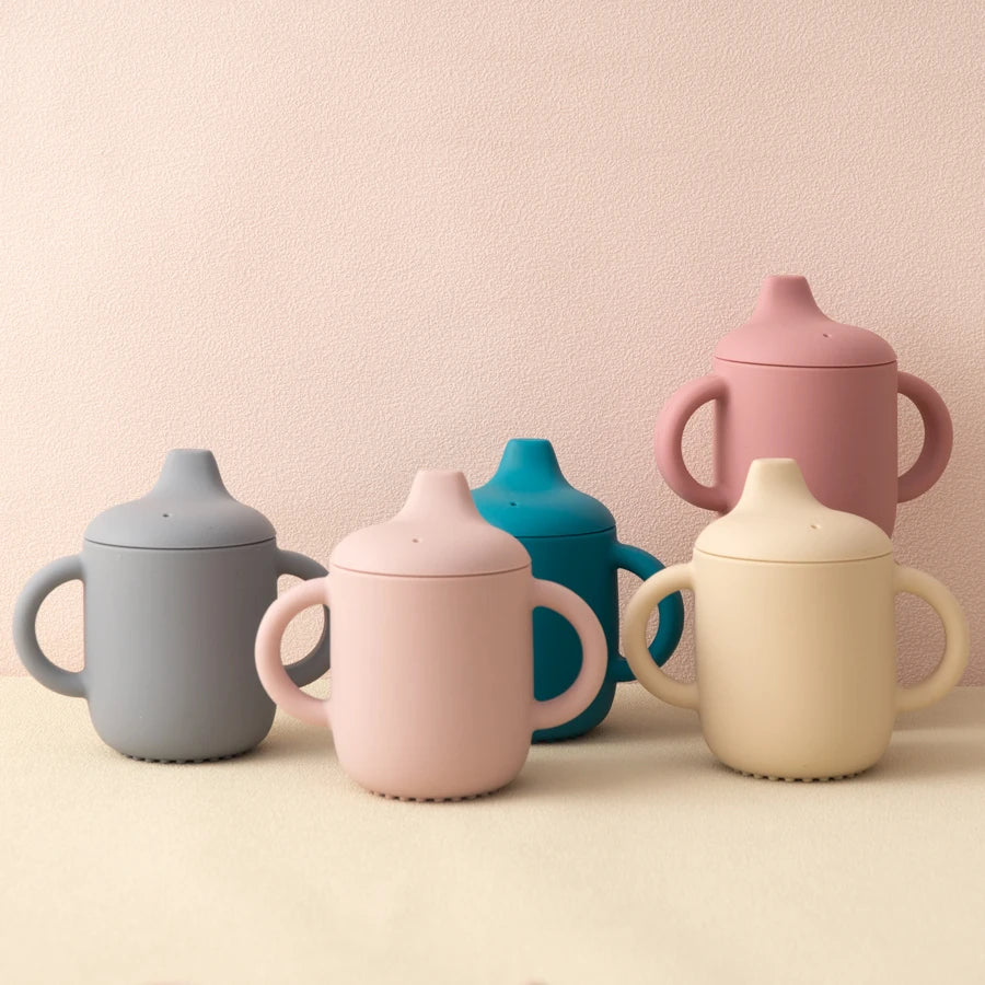 Silicone Sippy Cup + Straw Training Cup
