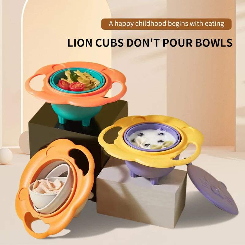 360° Rotating Gyro Bowl for Kids - Spill Proof