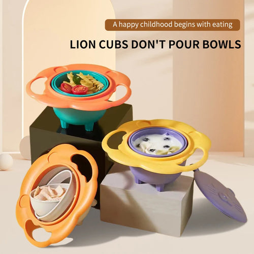 360° Rotating Gyro Bowl for Kids - Spill Proof