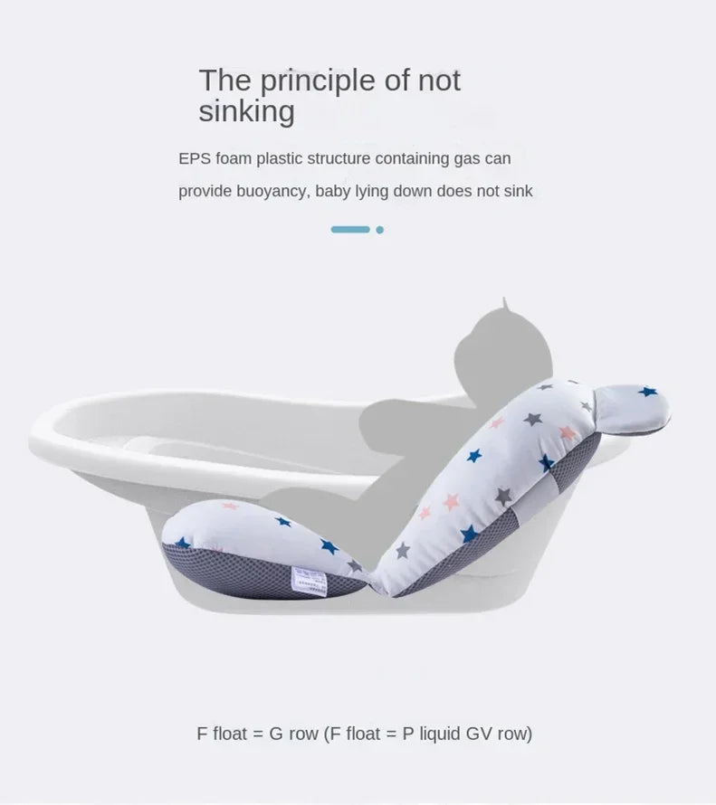 Newborn Bathtub Pillow - Soft Anti-Slip Baby Bath Support Cushion