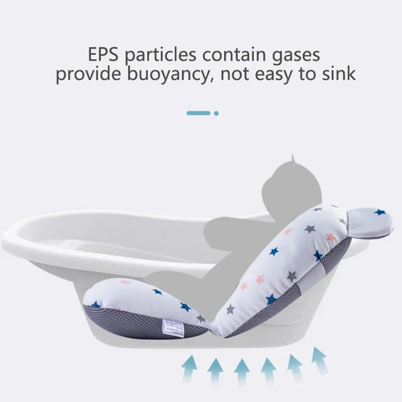 Newborn Bathtub Pillow - Soft Anti-Slip Baby Bath Support Cushion