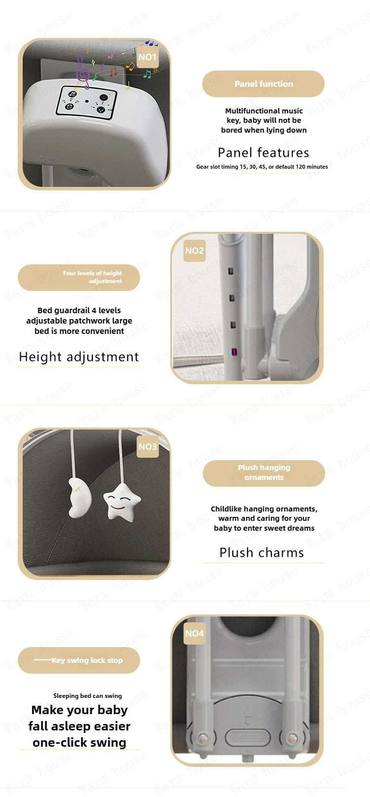 Automatic Rocking Bassinet with Gentle Motion Technology