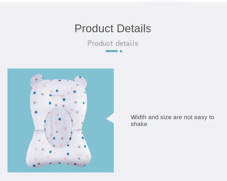 Newborn Bathtub Pillow - Soft Anti-Slip Baby Bath Support Cushion