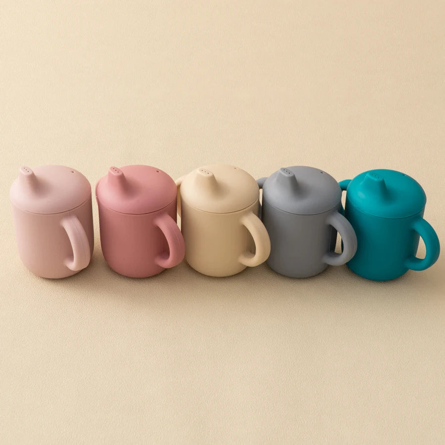 Silicone Sippy Cup + Straw Training Cup