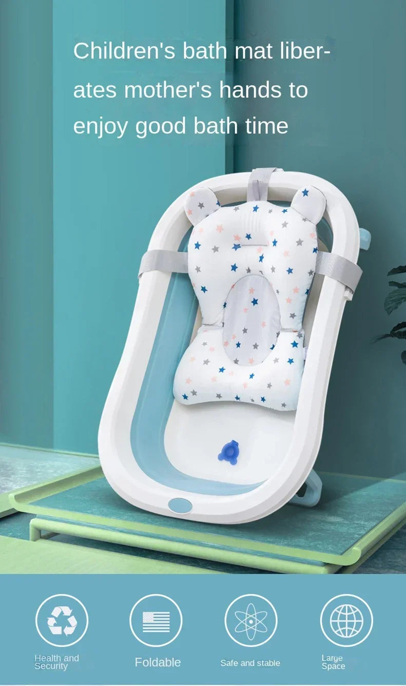 Newborn Bathtub Pillow - Soft Anti-Slip Baby Bath Support Cushion