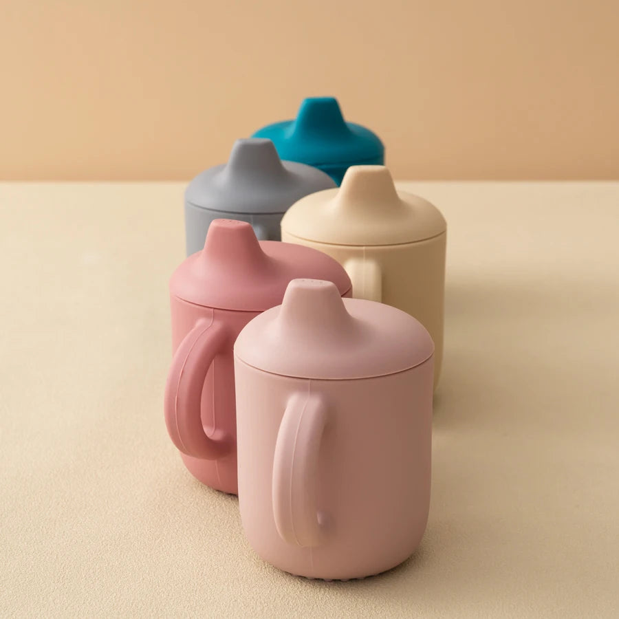 Silicone Sippy Cup + Straw Training Cup