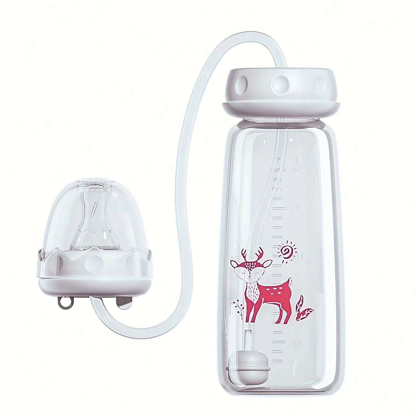 Hands-Free Baby Bottle with Straw - 8oz Anti-Colic Feeding Set