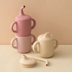 Silicone Sippy Cup + Straw Training Cup