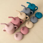 Silicone Sippy Cup + Straw Training Cup