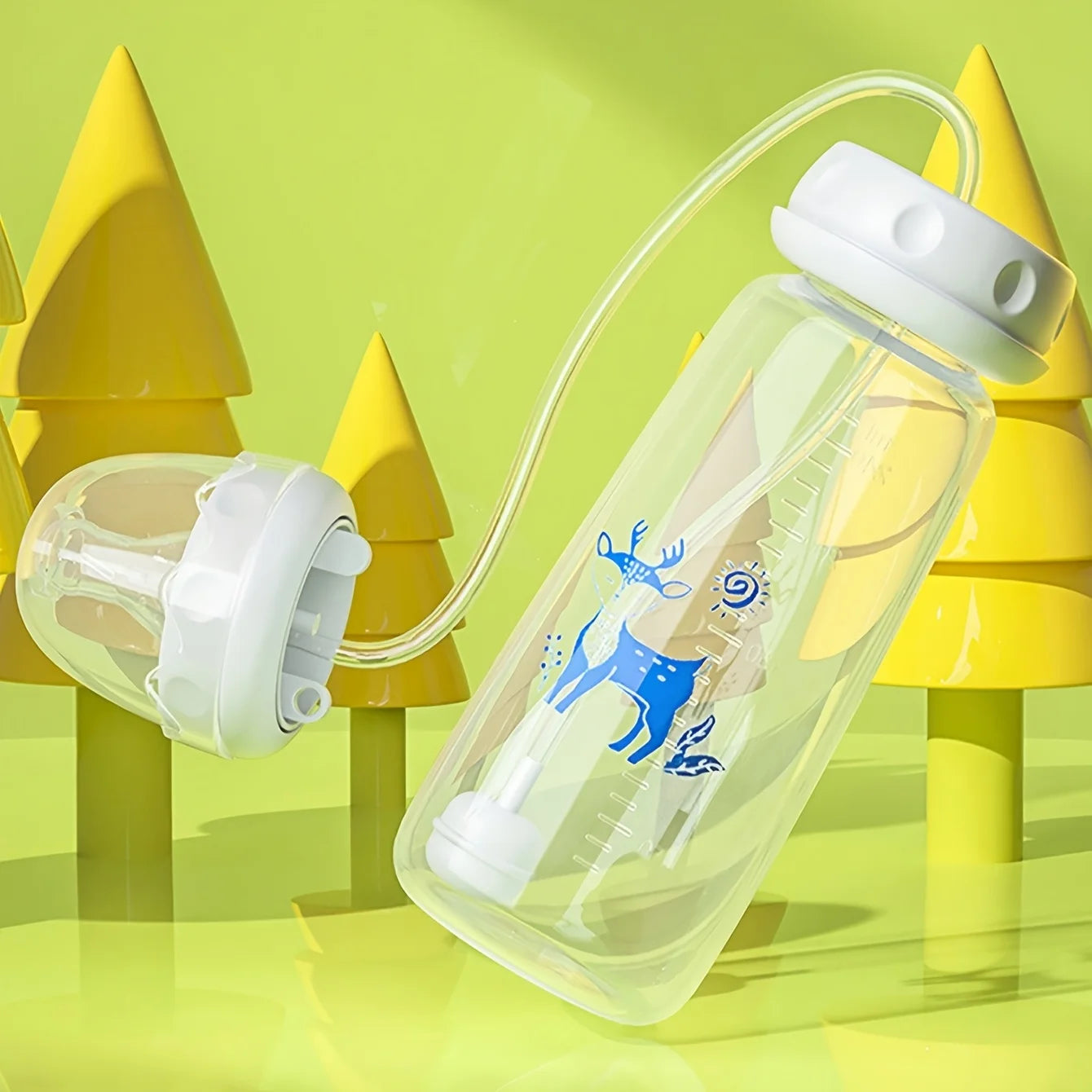 Hands-Free Baby Bottle with Straw - 8oz Anti-Colic Feeding Set